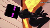 Novia vestida de Enderman quiere divertirse follando (hentai)