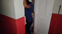THE WHORE PUT ON A BALACLAVA AND MAKES PORN FROM HER WORK WAREHOUSE SHOWING HER MATURE VAGINA