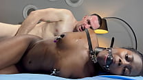 Young Black Woman Gets Whipped and Serves White Man in Amateur Interracial BDSM