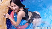 Holidays pool Helen Star wetlook romance