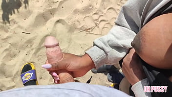 Pregnant woman is abandoned by her husband and masturbates a stranger on the beach without him knowing until she gets all the milk out like a nymphomaniac and even lets him touch her big breasts 10 min