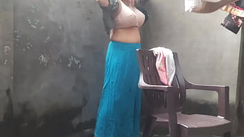 Wife bathing outdoor yard 7 min